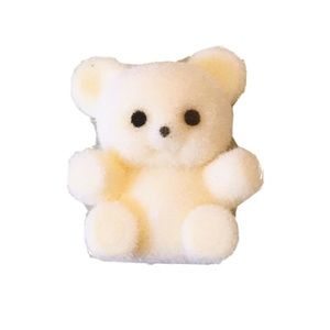Miniature Flocked Teddy Bear Dollhouse Decoration